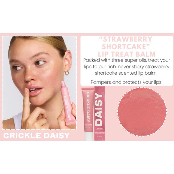 Crickle Daisy 'Lip Treat' Balm in Strawberry Shortcake (NIB) - Picture 2 of 4
